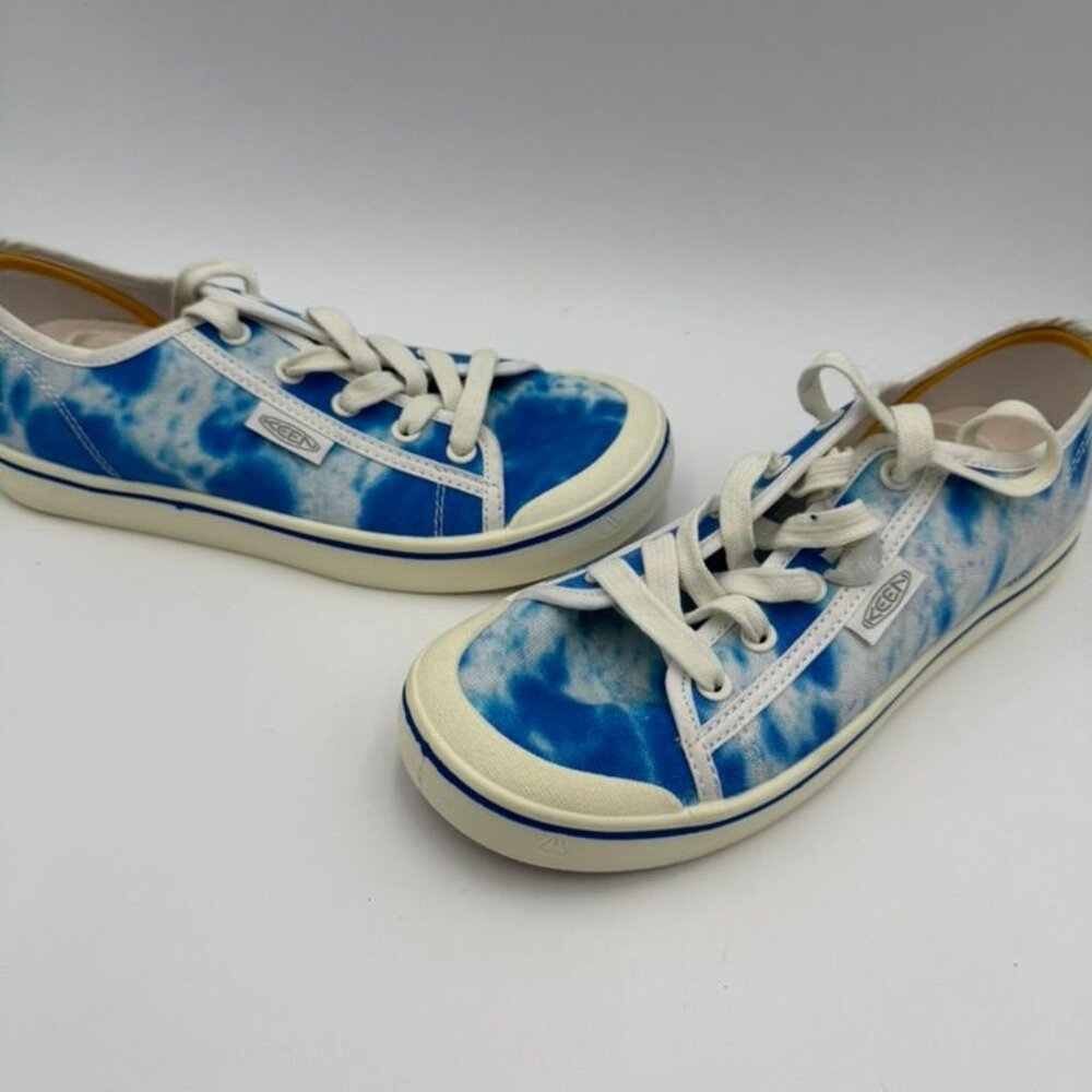 Keen Canvas Sneakers Womens 7 Blue Tie Dye Low Top Lace Up Casual Shoes Comfort